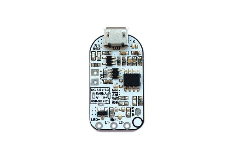 PCBA Untuk Lampu Meja Kontrol Sentuh Dengan Tiga LED Dimming Stepless Mendukung Perlindungan Pengisian Dan Pelepasan