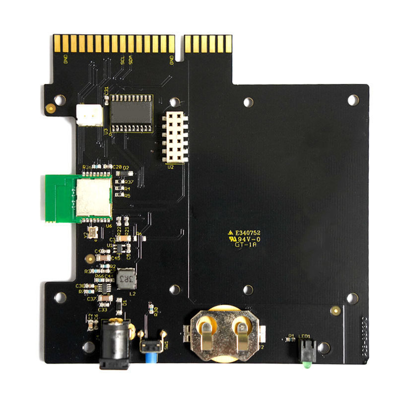 Printed Circuit Board Rohs Compliant & UL Certified FR-4 PCBA Dengan Solder Mask Warna Hitam 1oz Tembaga